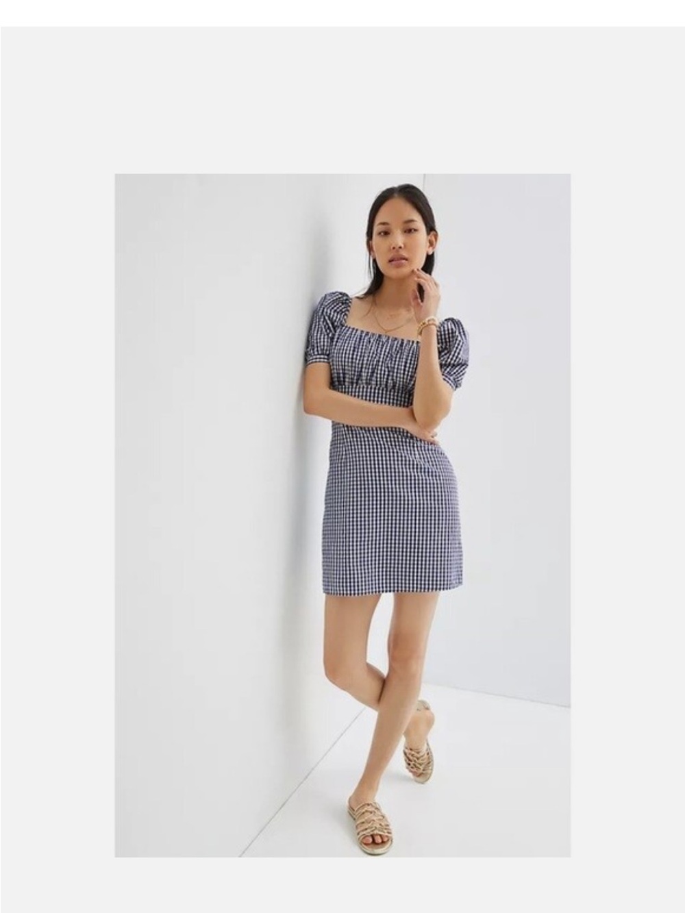 Anthropologie Forever That Girl Gathered Puff Sleeve Mini Dress